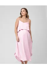 Ripe Maternity Summer Satin Nursing Maxi Dress - Pink