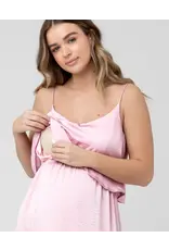 Ripe Maternity Summer Satin Nursing Maxi Dress - Pink