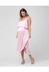 Ripe Maternity Summer Satin Nursing Maxi Dress - Pink