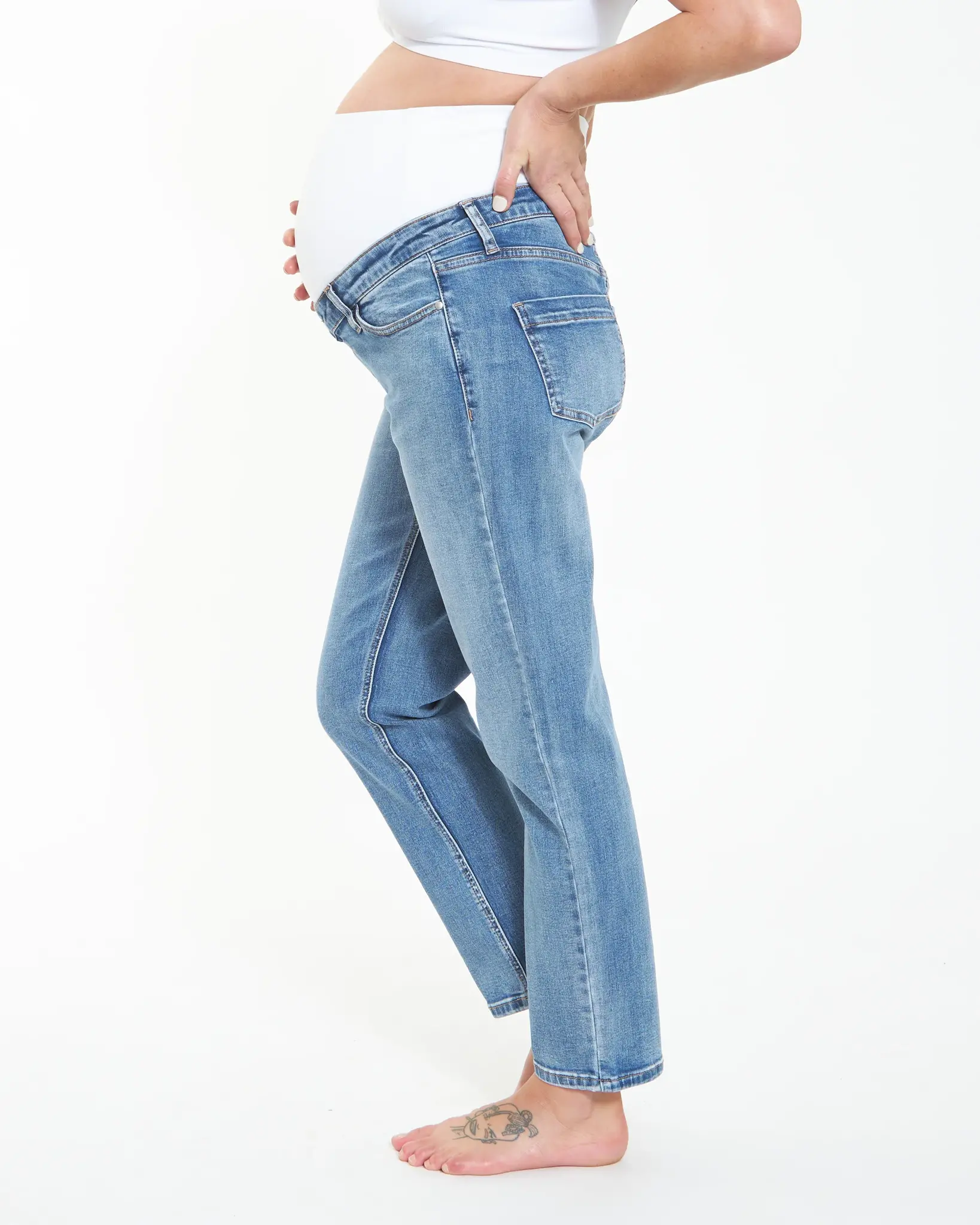 Ripe Maternity Ripe Maternity Full Panel Hunter Girlfriend Jeans - Medium Rinse
