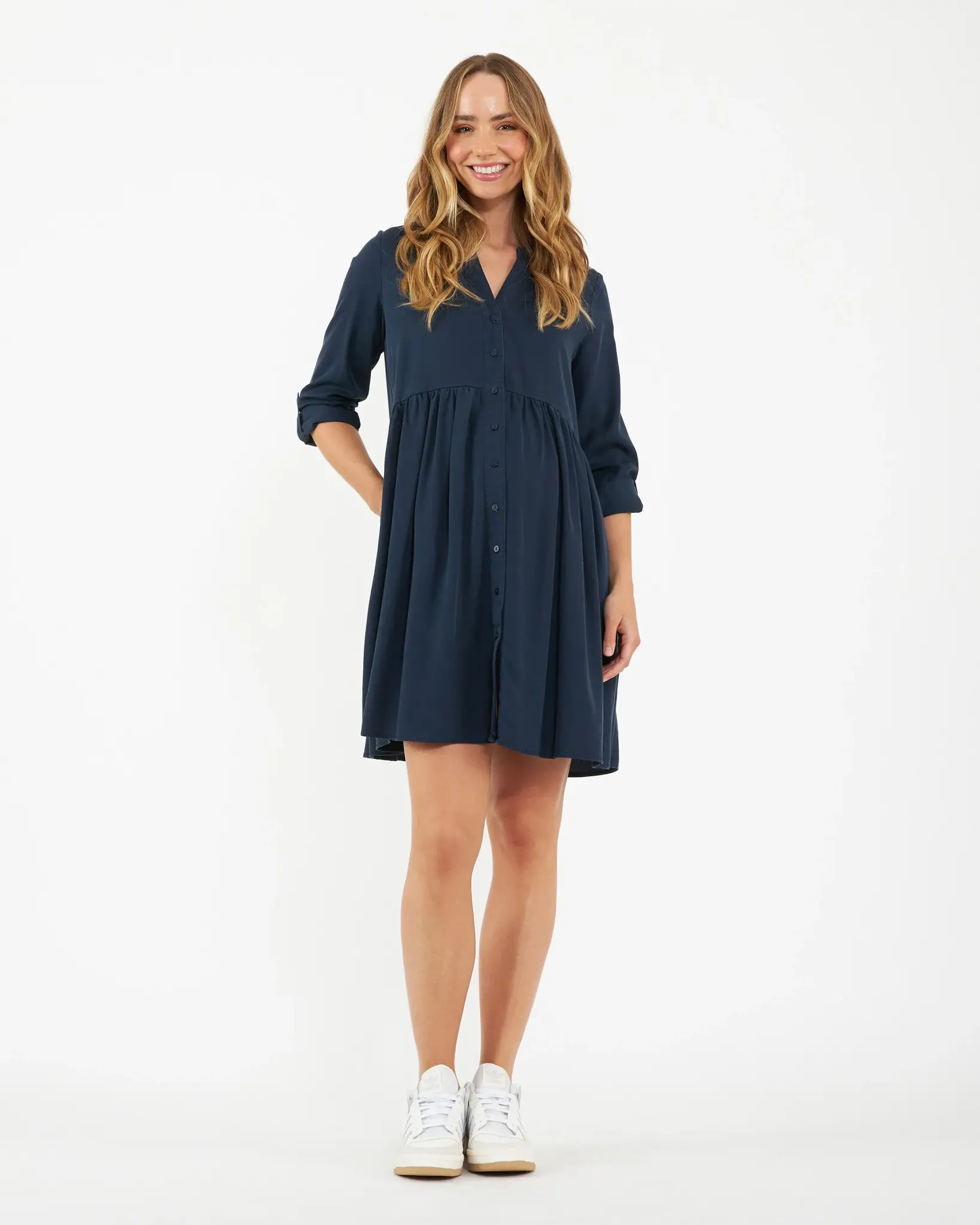 Ripe Maternity Demi Tencel Tunic Dress - Navy