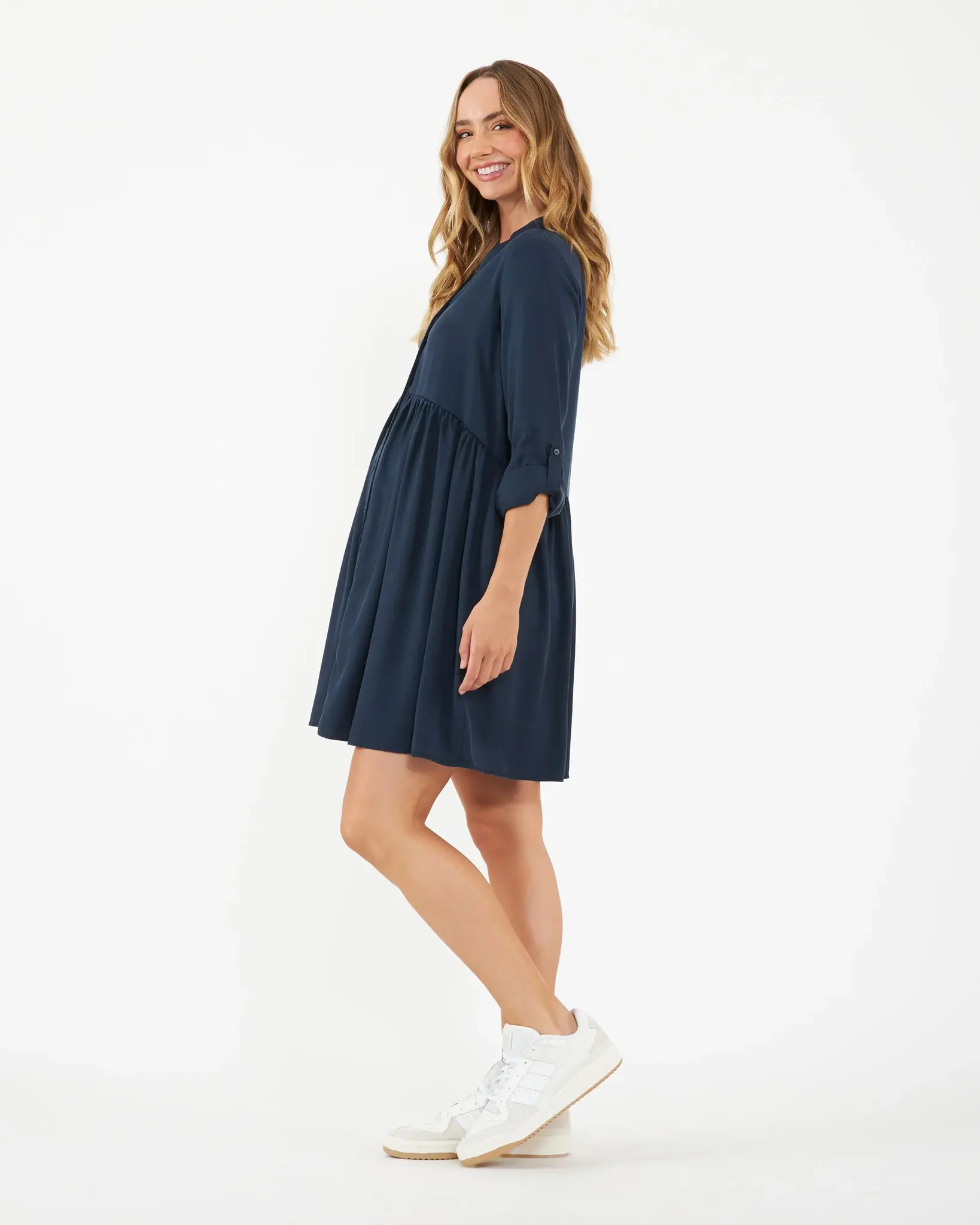 Ripe Maternity Demi Tencel Tunic Dress - Navy