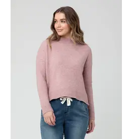Ripe Maternity Ripe Maternity Crop Zip Nursing Sweater - Dusty Rose