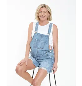 Ripe Maternity Ripe Maternity Denim Shortie Overalls - Clean Fade