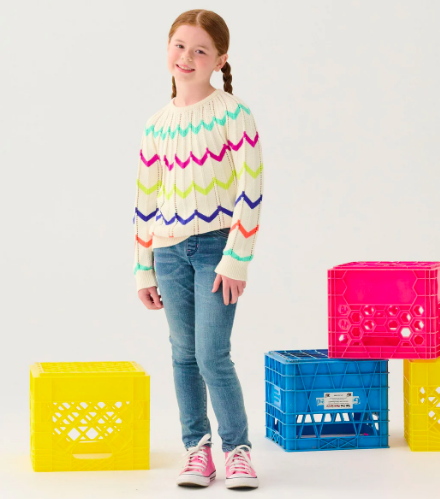 Hatley Rainbow Chevron Raglan Sweater