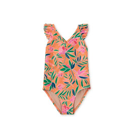Tea Collection Ruffle  One-Piece Swimsuit - Tropical