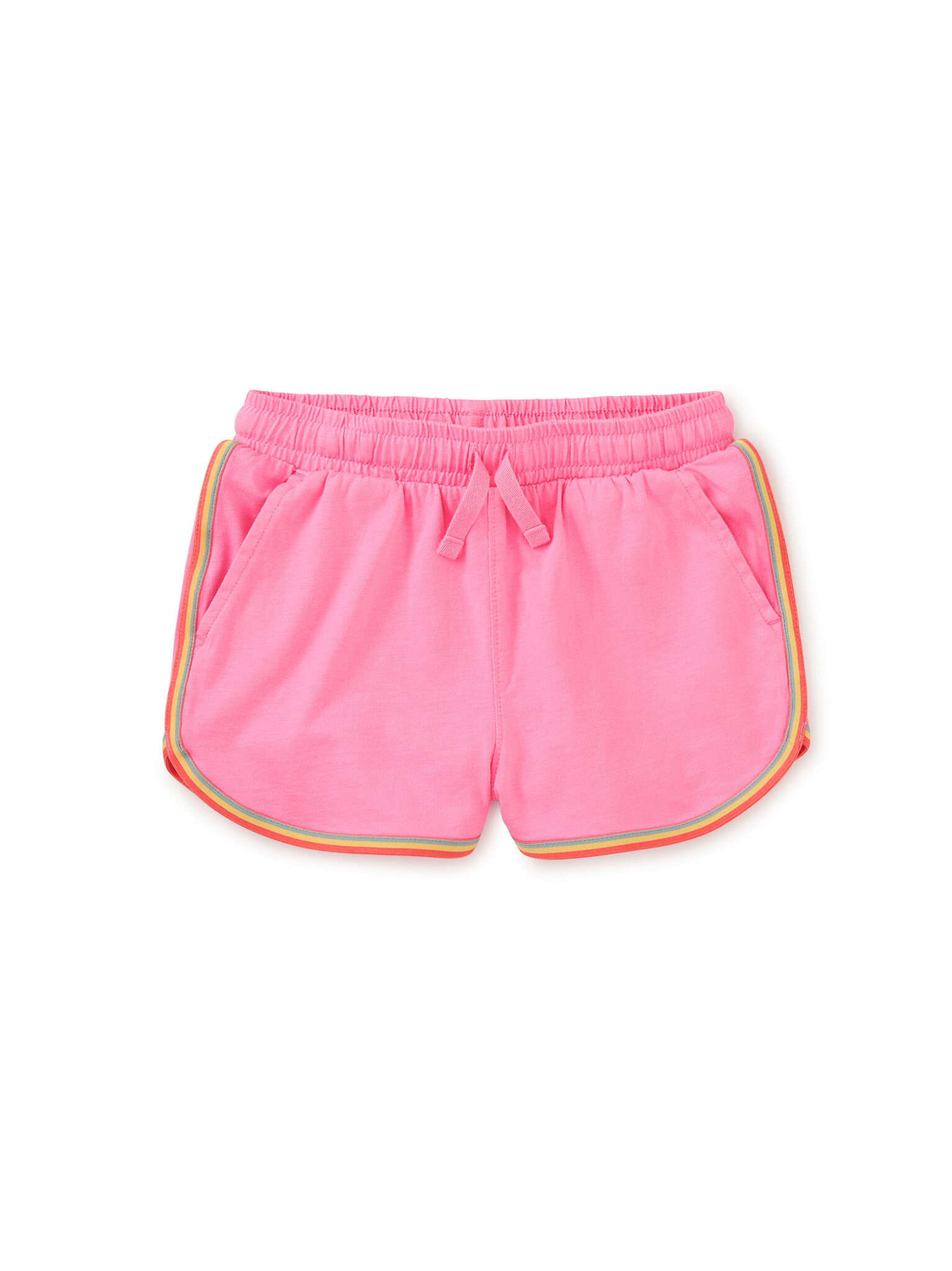 Tea Collection Rainbow Binding Track Shorts - Sachet Pink