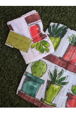 A Jane of All A Jane of All Handmade Burp Cloth - Vibrant Pots