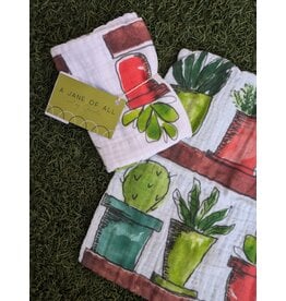 A Jane of All A Jane of All Handmade Burp Cloth - Vibrant Pots