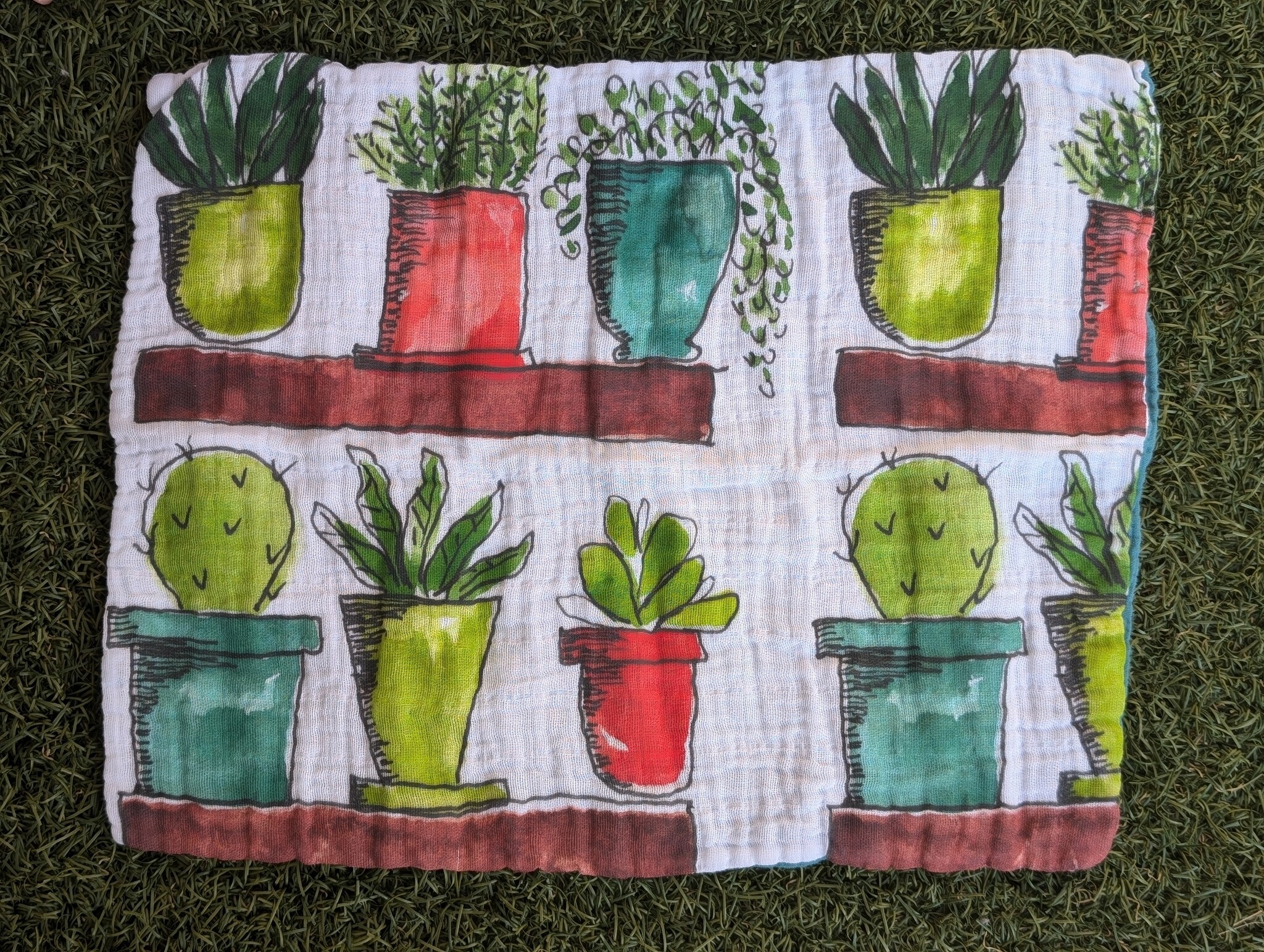 A Jane of All A Jane of All Handmade Burp Cloth - Vibrant Pots