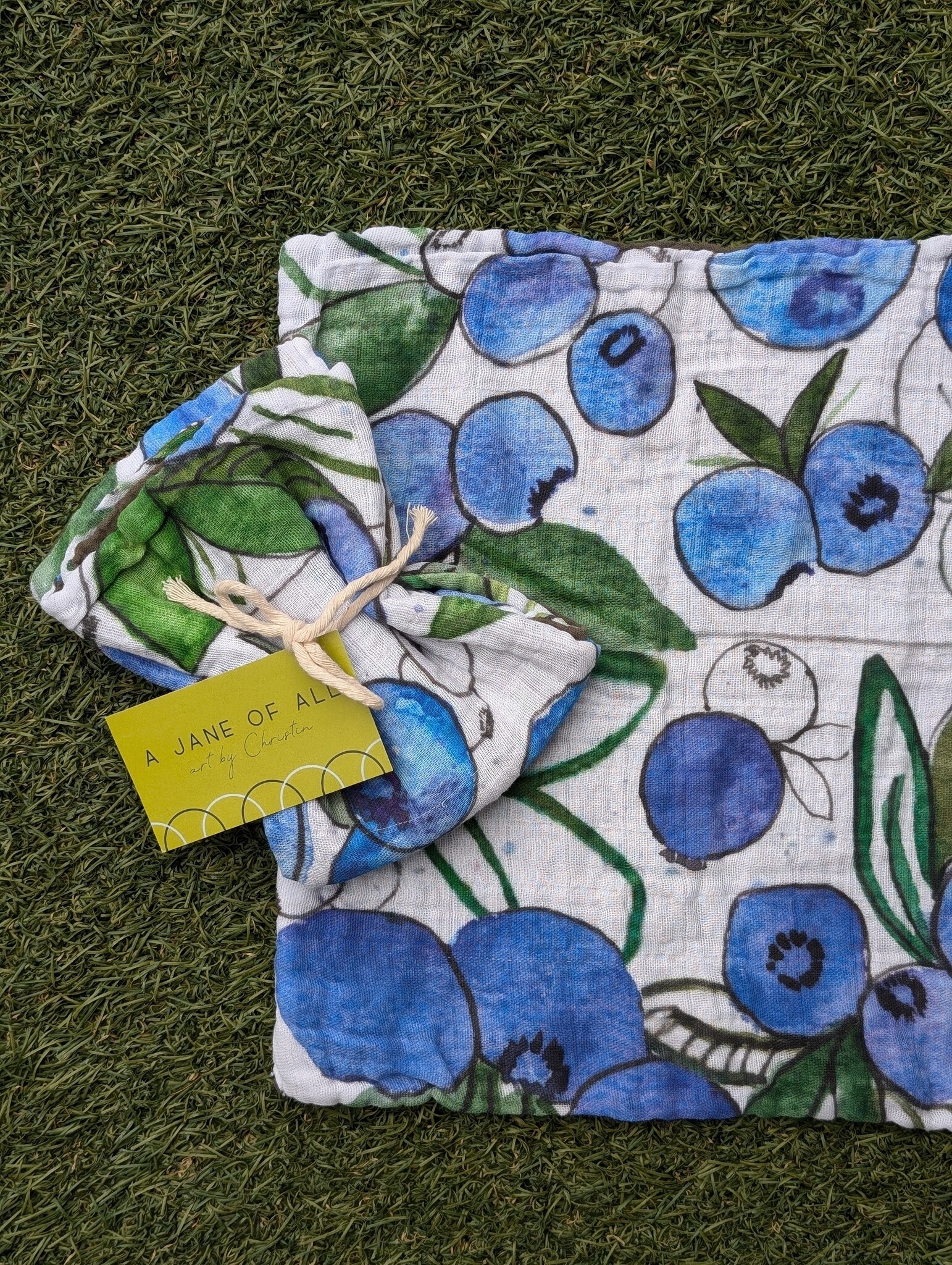 A Jane of All A Jane of All Handmade Burp Cloth - Blueberry Patch