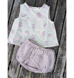 Play Up Strawberry Organic Cotton Tee & Bloomer Set