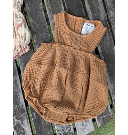 Play Up Claire Baby Bubble Puff Romper - Terracotta