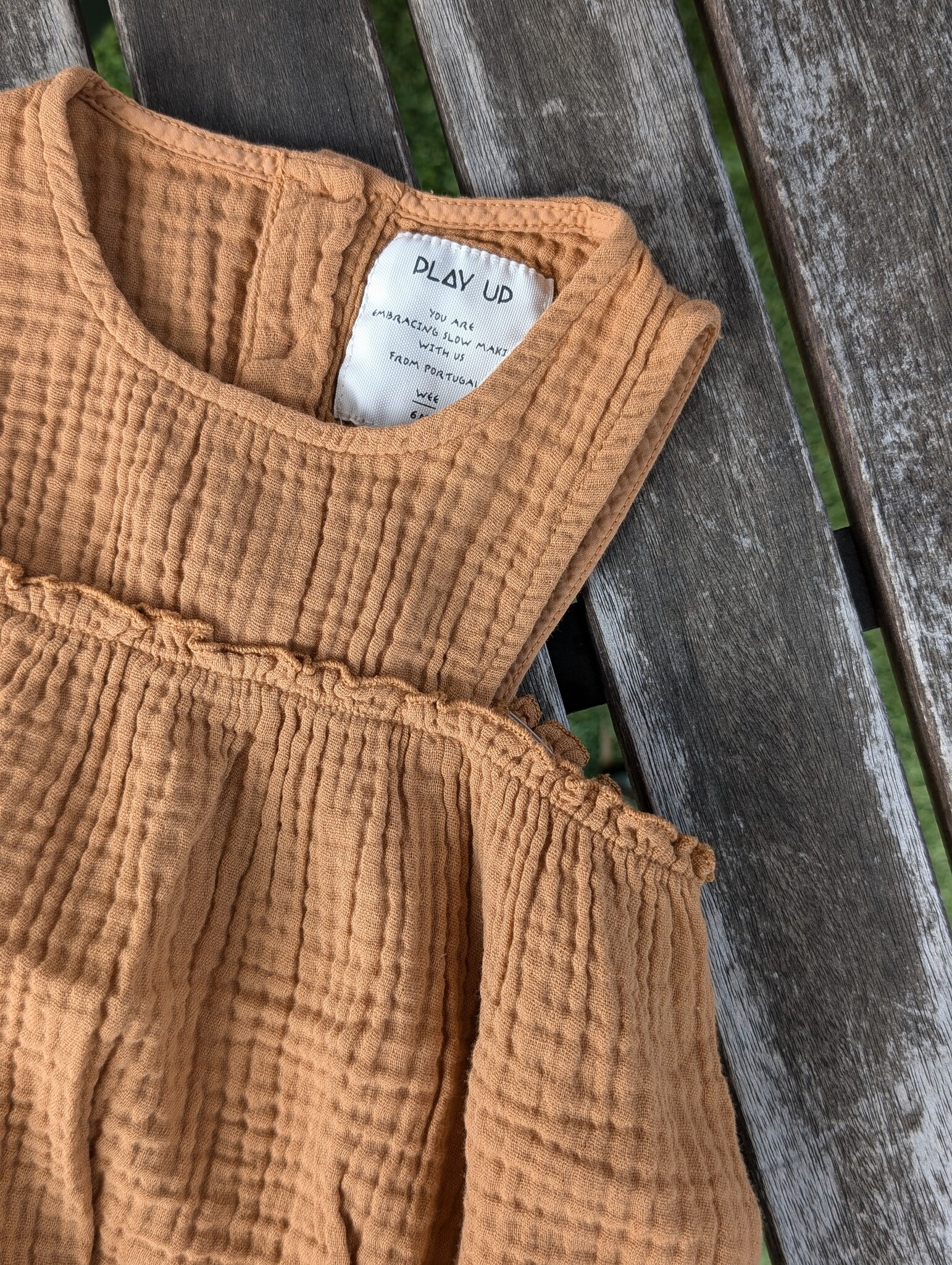 Play Up Claire Baby Bubble Puff Romper - Terracotta