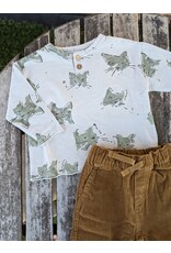 Play Up Kitty Print Henley Top and Corduroy Pant Set