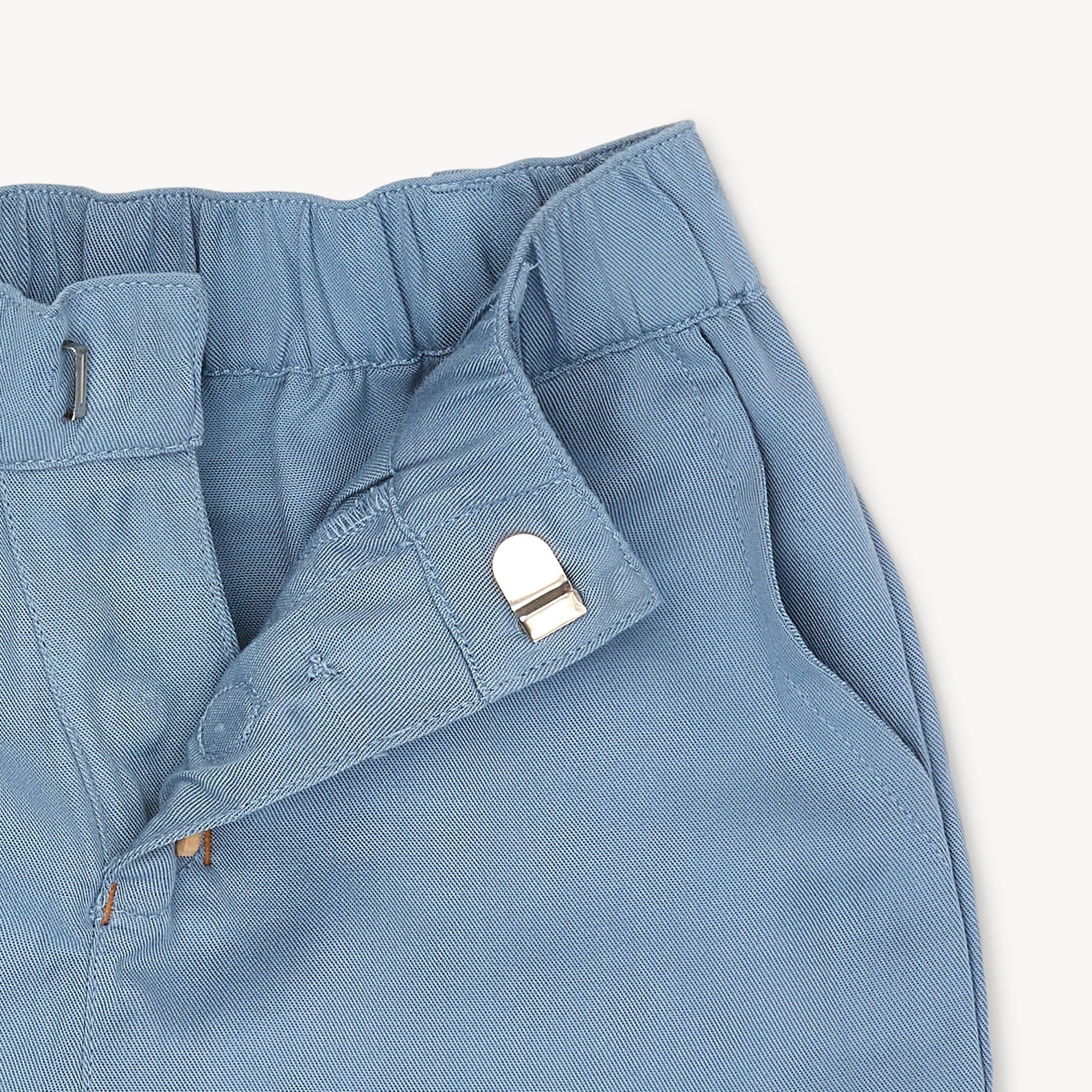 Magnificent Baby Magnetic Me Chambray Stripe Cotton Shorts