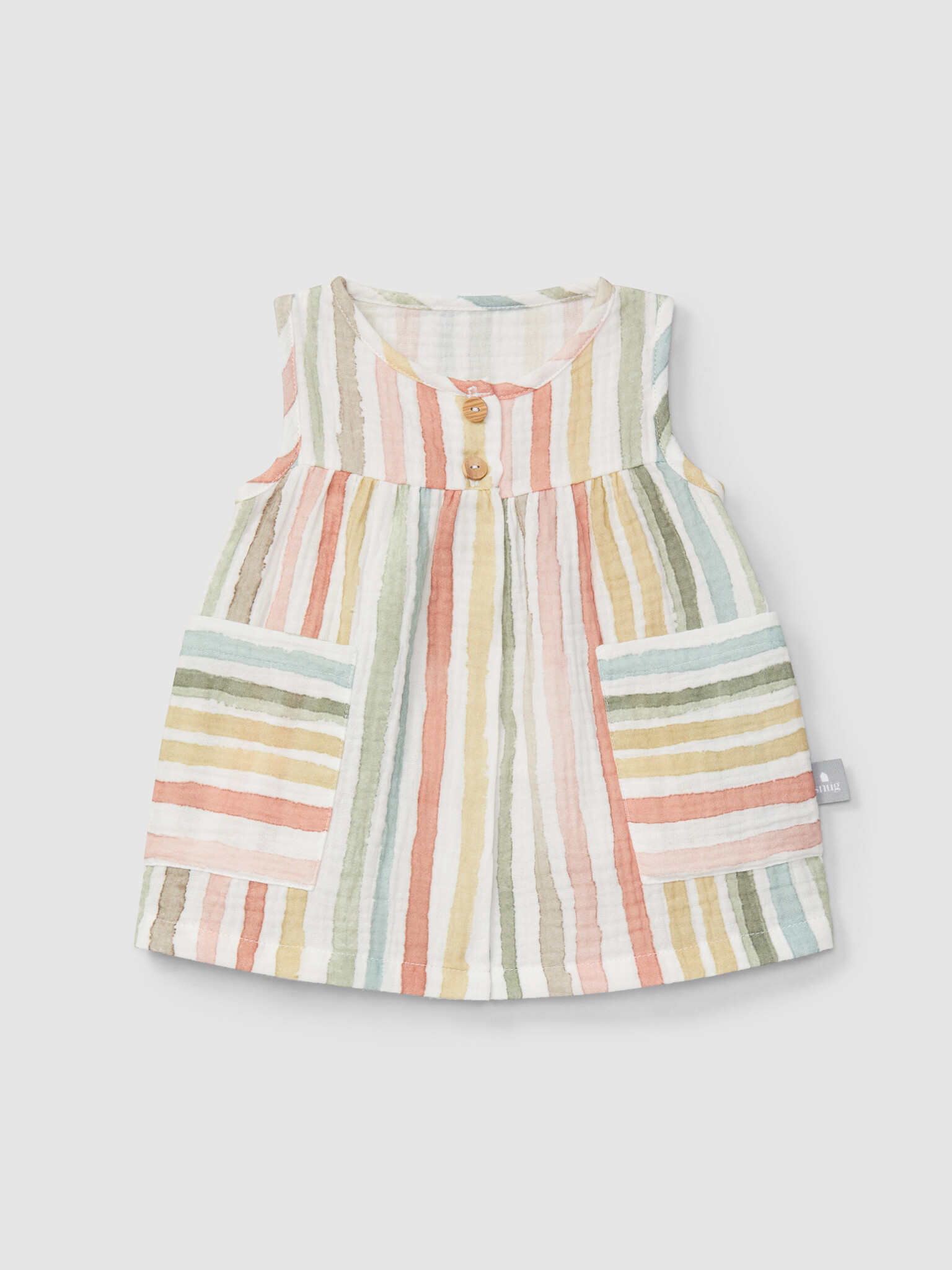 Snug Kerry Watercolor Stripe Baby Pocket Dress