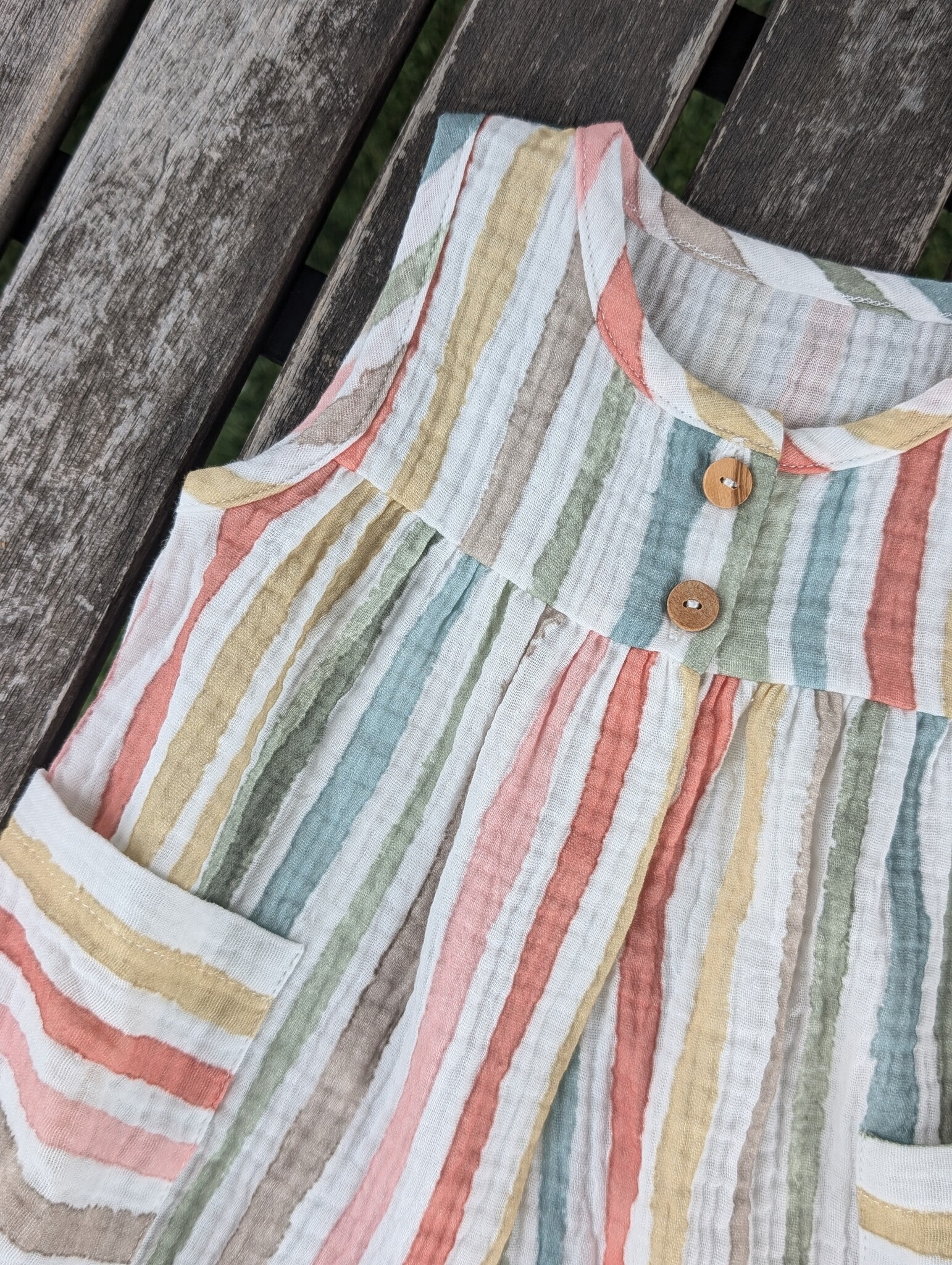 Snug Kerry Watercolor Stripe Baby Pocket Dress