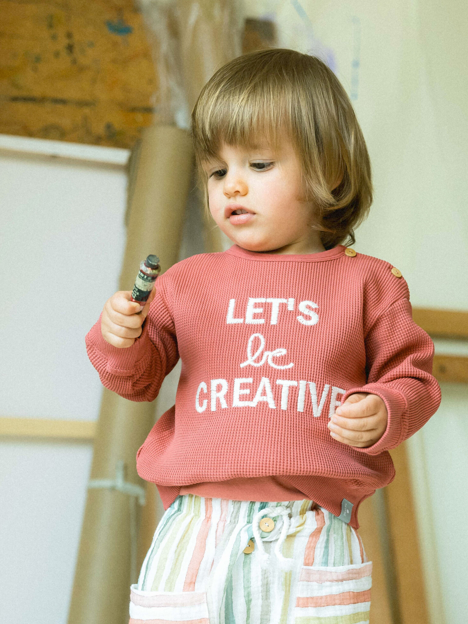 Snug Let's Be Creative Waffle Sweatshirt