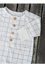 Snug Holden Taupe Check Button Romper