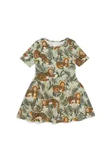 Winter Water Factory Winter Water Factory Organic Cotton Dress - Dreaming Tigers (Grass)