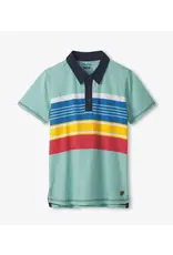 Hatley Cool Stripes Polo Tee - Nile