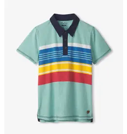 Hatley Cool Stripes Polo Tee - Nile