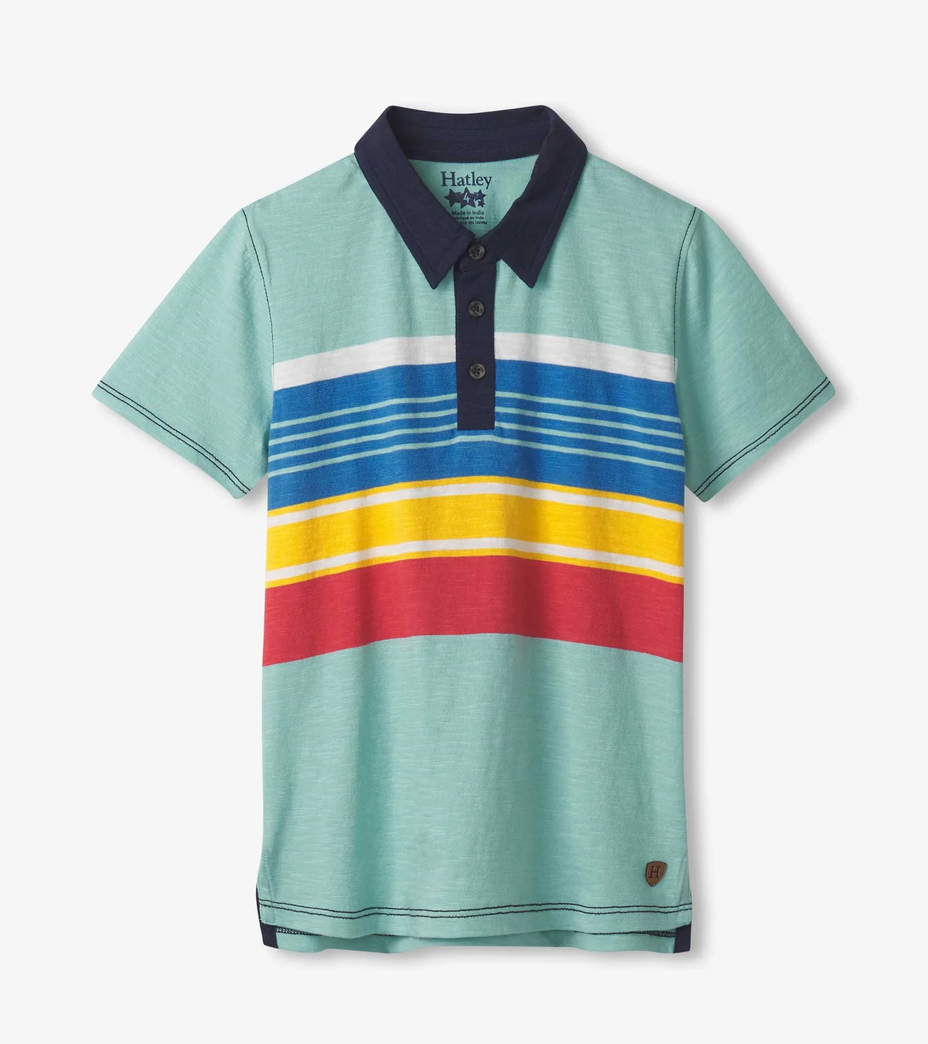Hatley Cool Stripes Polo Tee - Nile