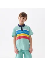 Hatley Cool Stripes Polo Tee - Nile
