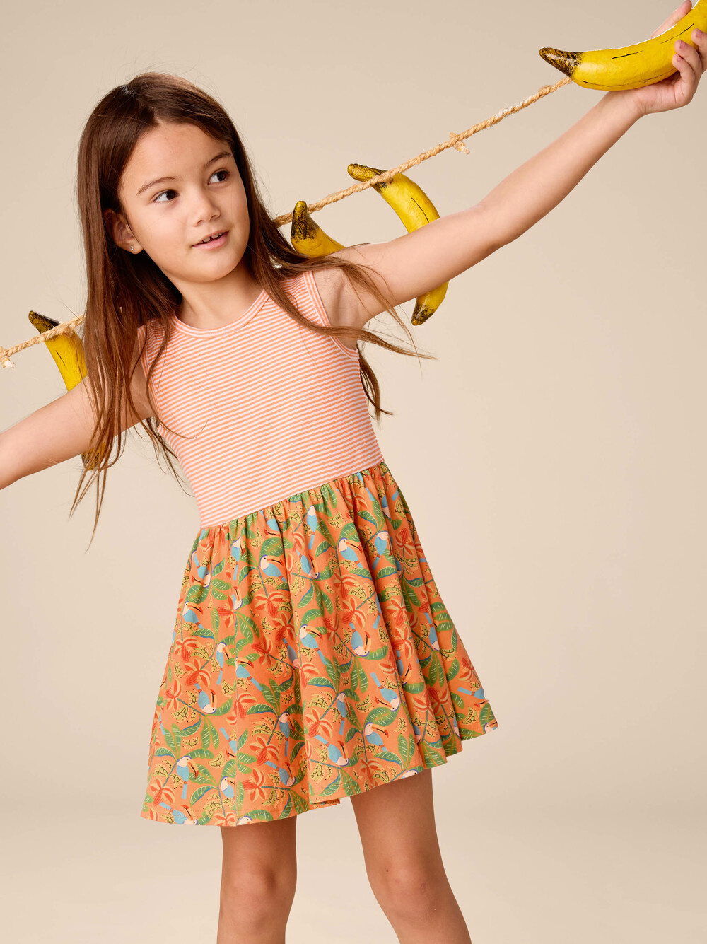Tea Collection Toucan in Banana Palm Tank Skirted Dress