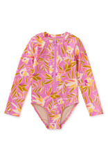 Tea Collection Long Sleeve Rash Guard One Piece - Tropical Mulberry