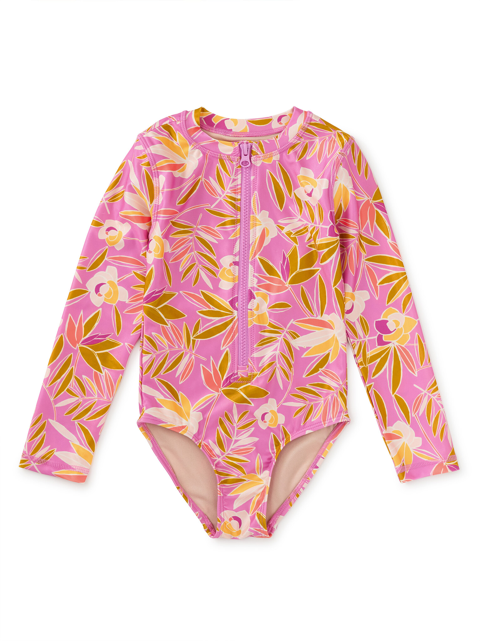 Tea Collection Long Sleeve Rash Guard One Piece - Tropical Mulberry