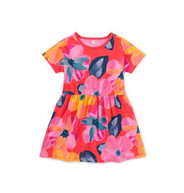 Tea Collection Short Sleeve Twirl Dress - Large Tropical Floral