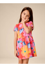 Tea Collection Short Sleeve Twirl Dress - Large Tropical Floral