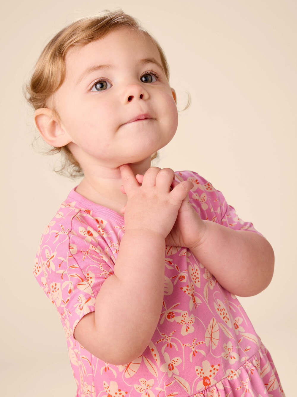 Tea Collection Short Sleeve Twirl Dress - Orchid Abundance