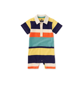 Tea Collection Polo Baby Romper - Patina
