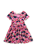 Tea Collection Short Sleeve Ballet Dress - Block Print