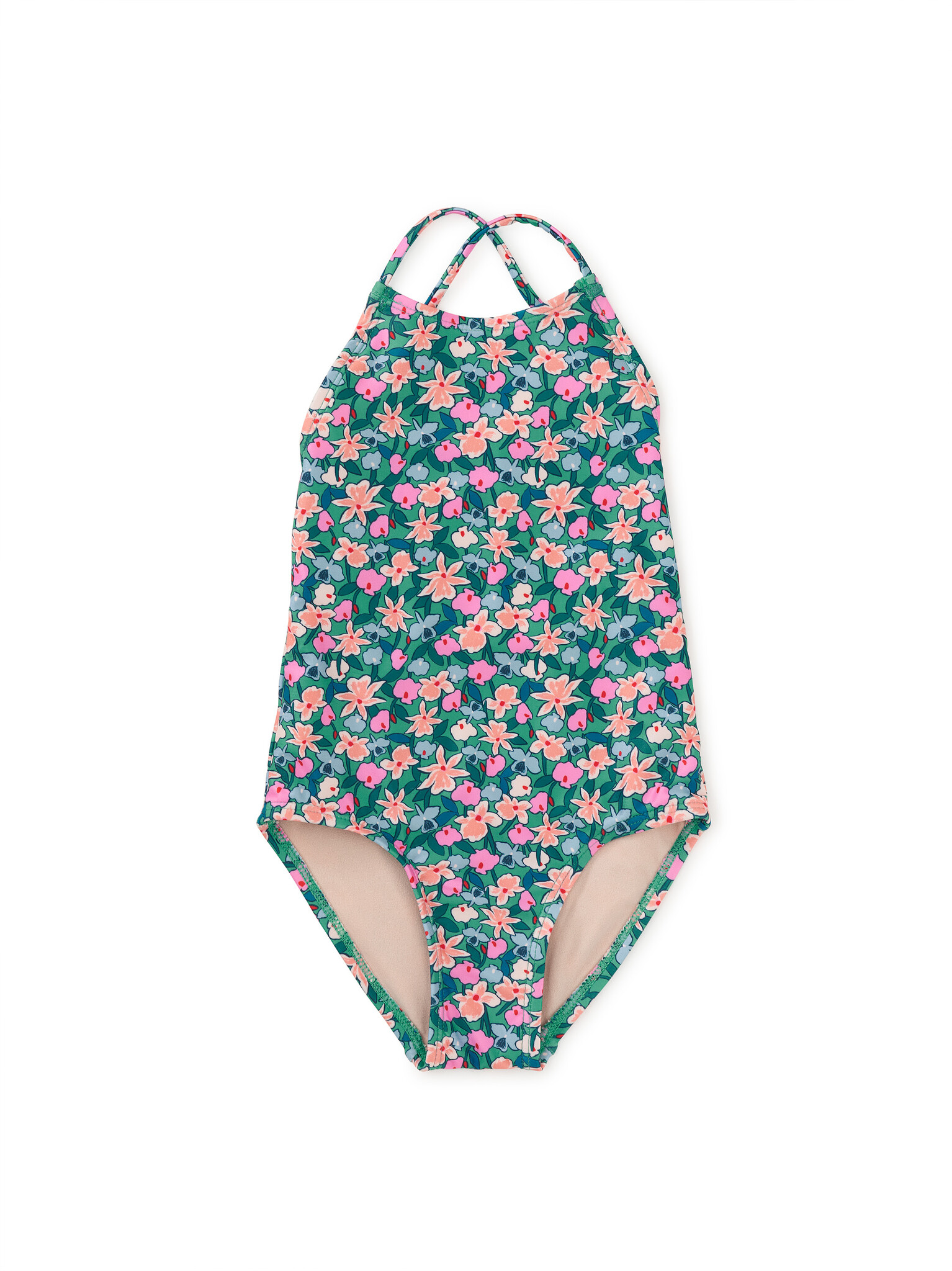 Tea Collection Cross Back One Piece Swimsuit - Orchid Ditsy Print