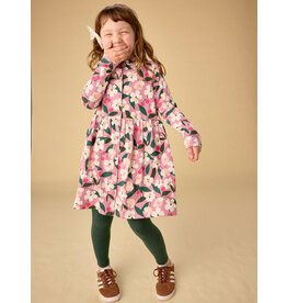 Tea Collection Collared Long Sleeve Dress - Cherry