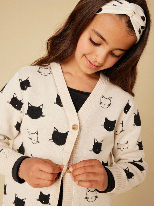Tea Collection Turkish Cats Long Cardigan