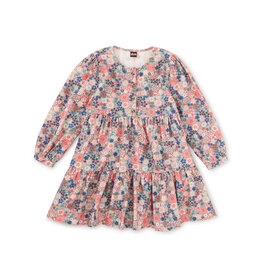 Tea Collection Japanese Mini Floral Corduroy Henley Shirtdress