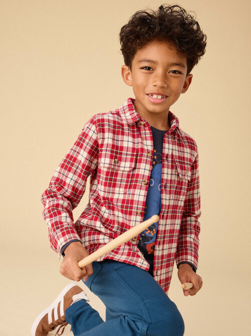 Tea Collection Flannel Button Up Shirt - Wilderness Plaid