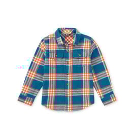 Tea Collection Flannel Button Up Shirt - Straw