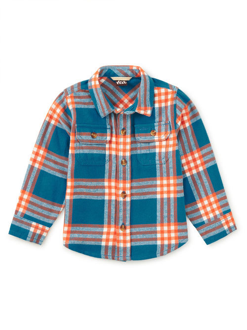Tea Collection Flannel Button Up Shirt - Straw