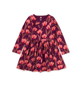 Tea Collection Jeju Island Long Sleeve Wrap Neck Dress