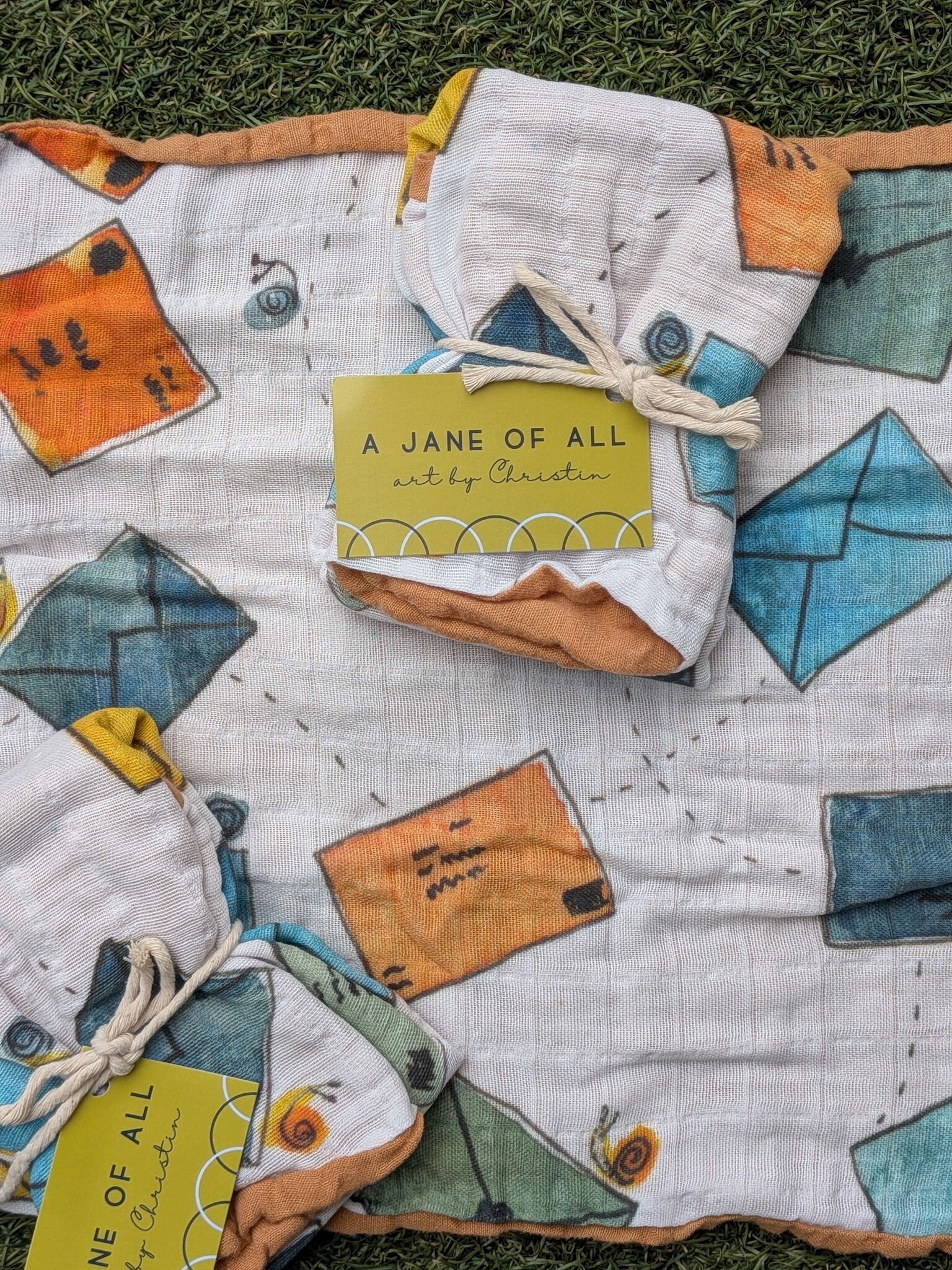 A Jane of All A Jane of All Handmade Burp Cloth - Mail Room