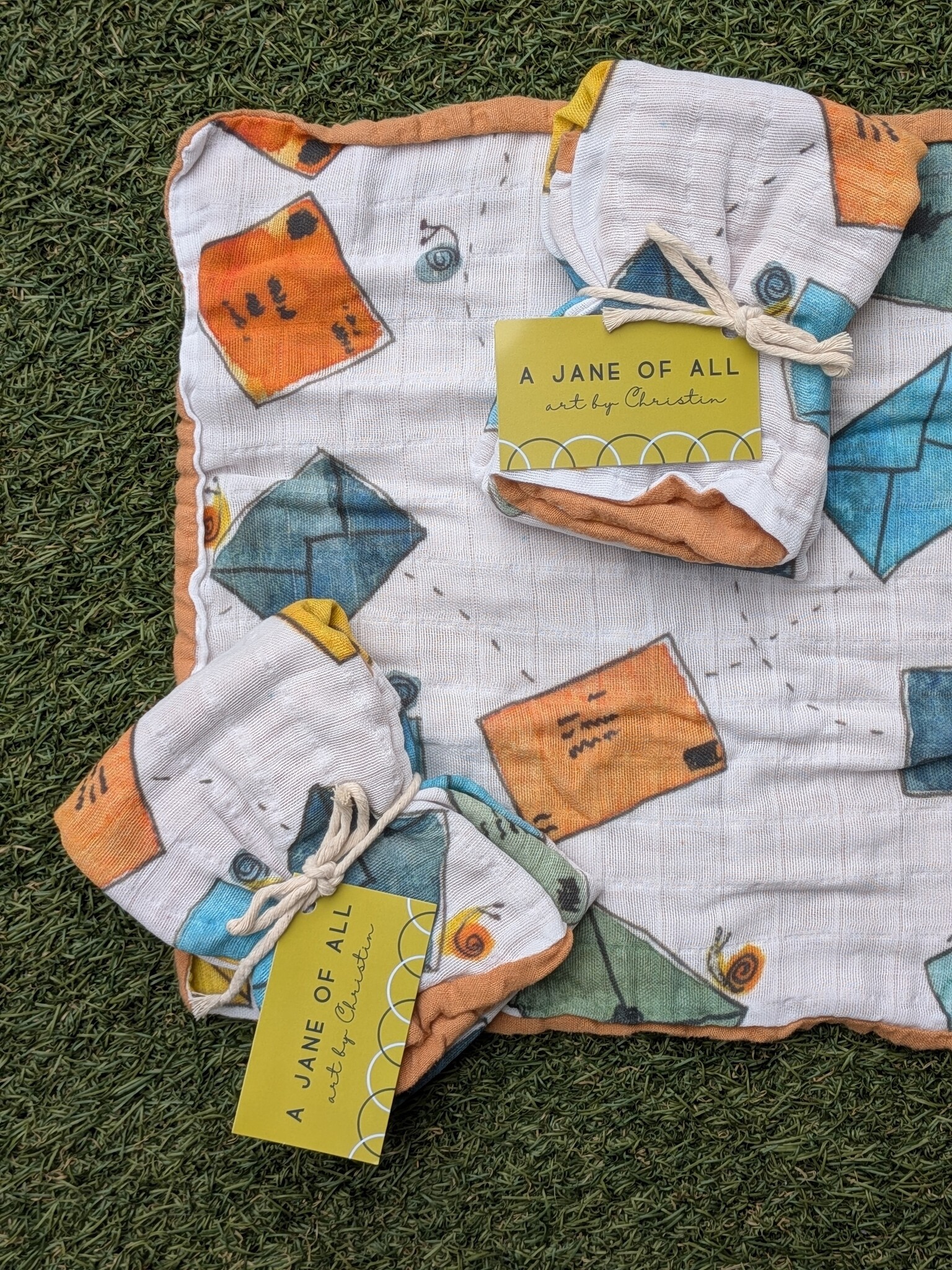 A Jane of All A Jane of All Handmade Burp Cloth - Mail Room