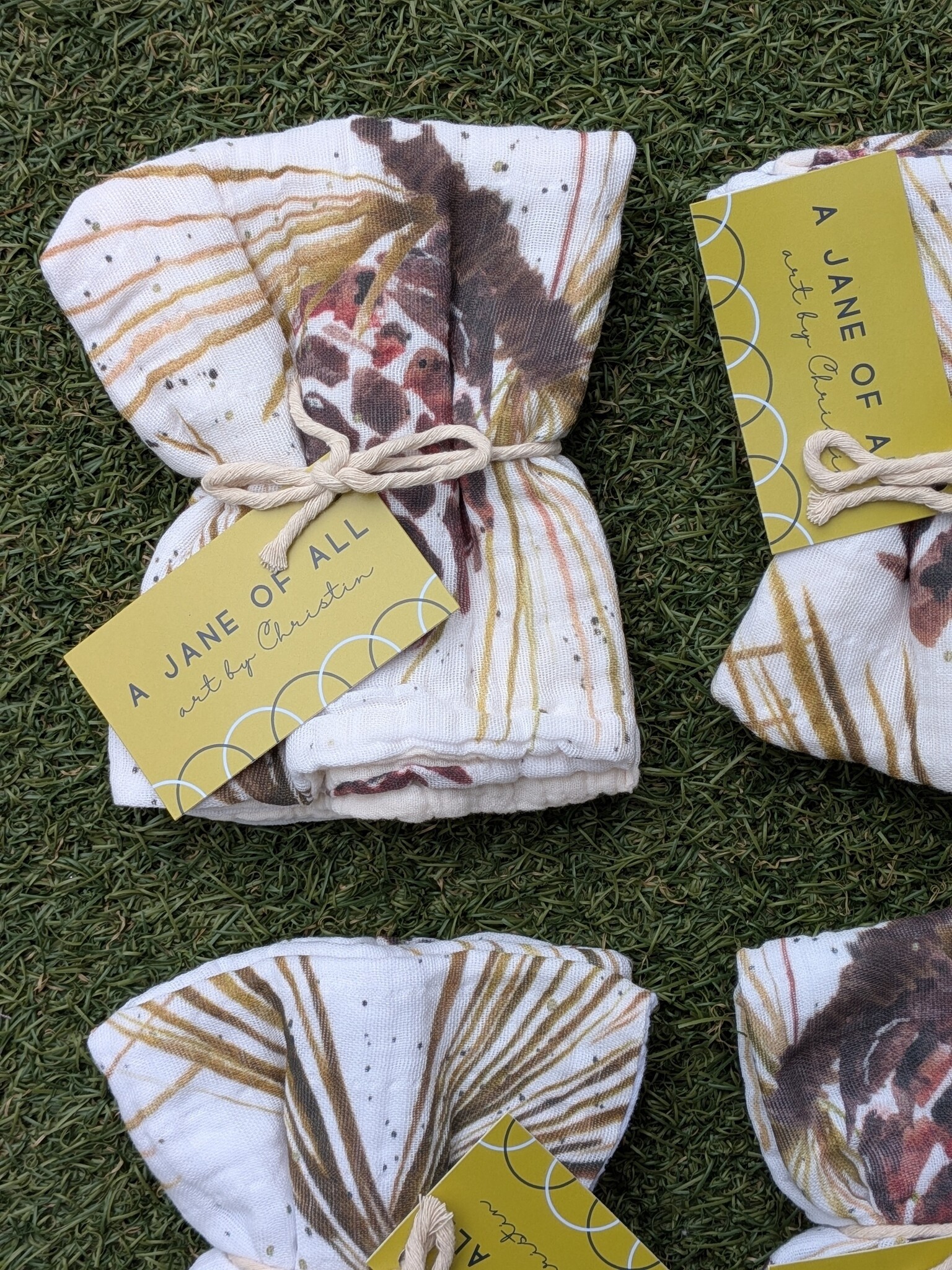 A Jane of All A Jane of All Handmade Burp Cloth - Pinecones