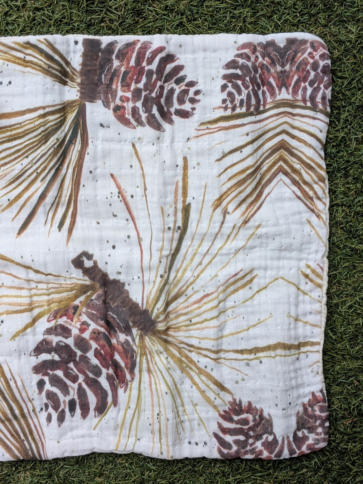 A Jane of All A Jane of All Handmade Burp Cloth - Pinecones