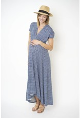 NOM Maternity Caroline During & After Dress - Geo Blue